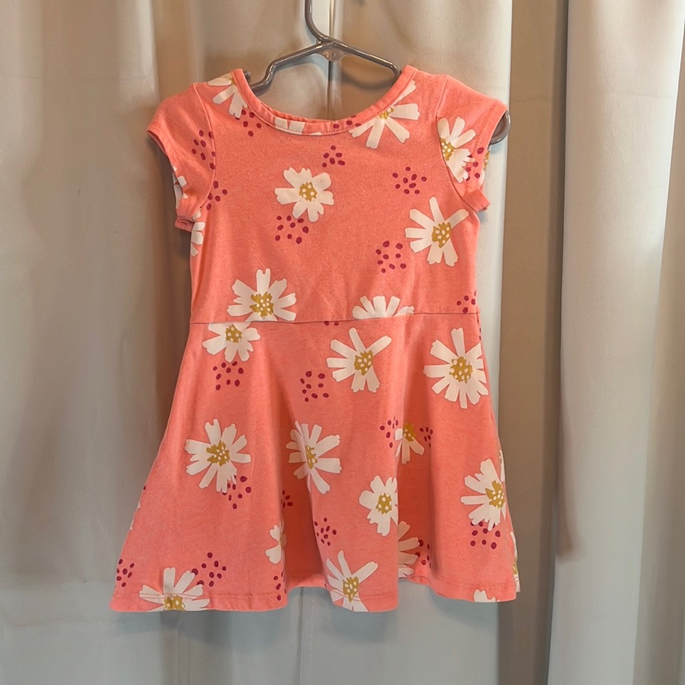 Cat & jack floral toddler girl's dress size 2t orange color